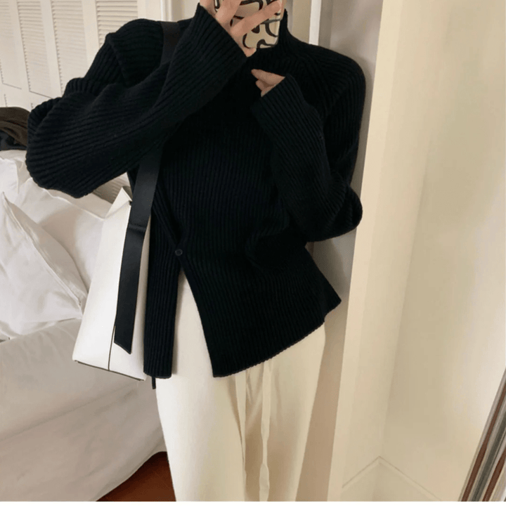 Pull à col roulé pour femmes en maille élégant pull chaud pour femmes
