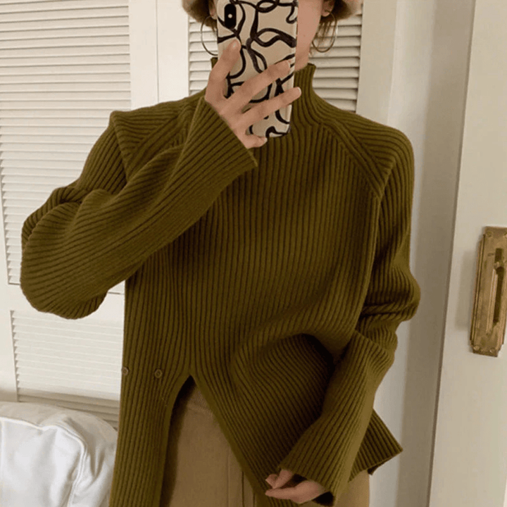 Pull à col roulé pour femmes en maille élégant pull chaud pour femmes