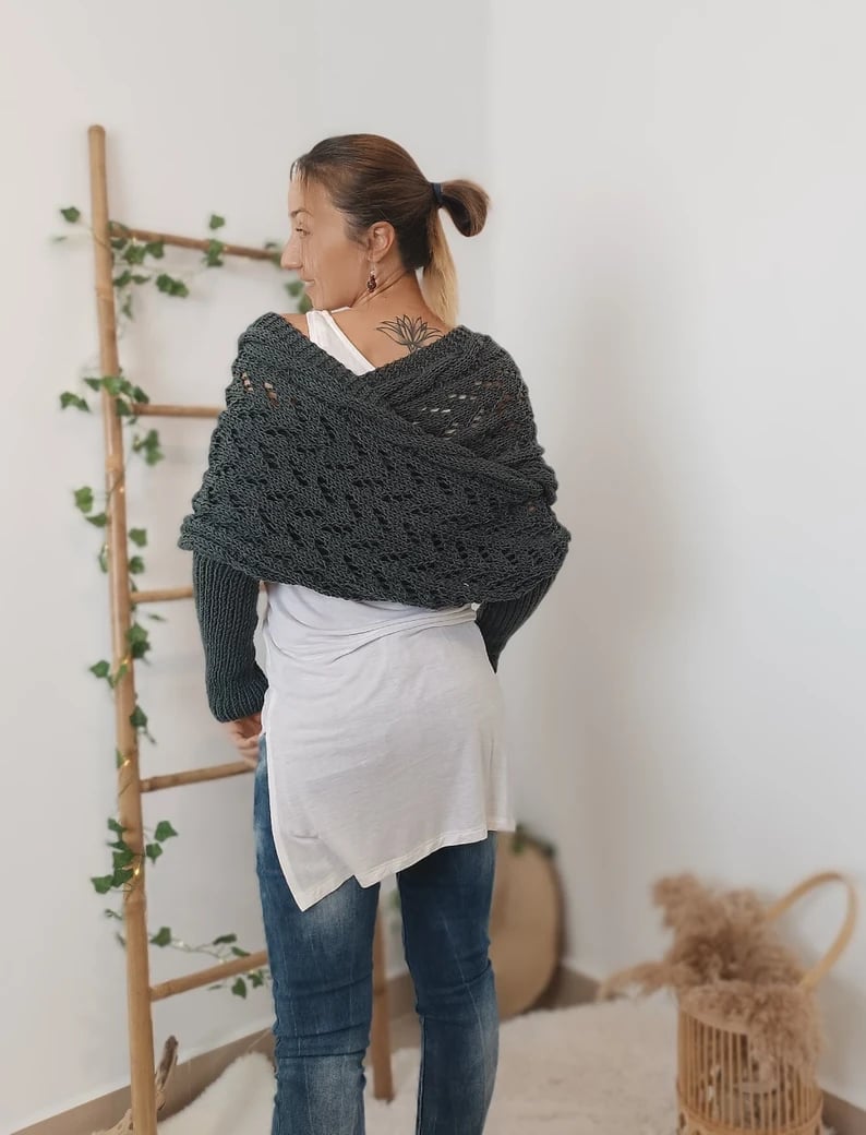 Damen Schal Gewebt Eleganter Überwurf aus Hochwertigem Material