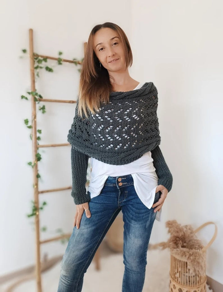 Damen Schal Gewebt Eleganter Überwurf aus Hochwertigem Material