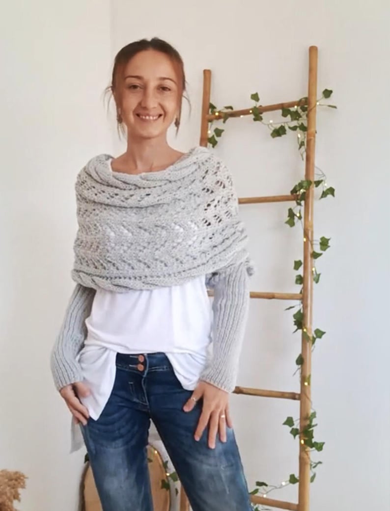 Damen Schal Gewebt Eleganter Überwurf aus Hochwertigem Material