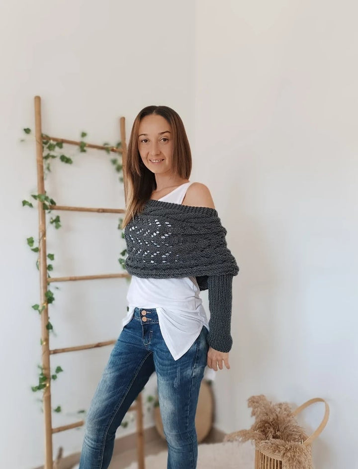 Damen Schal Gewebt Eleganter Überwurf aus Hochwertigem Material