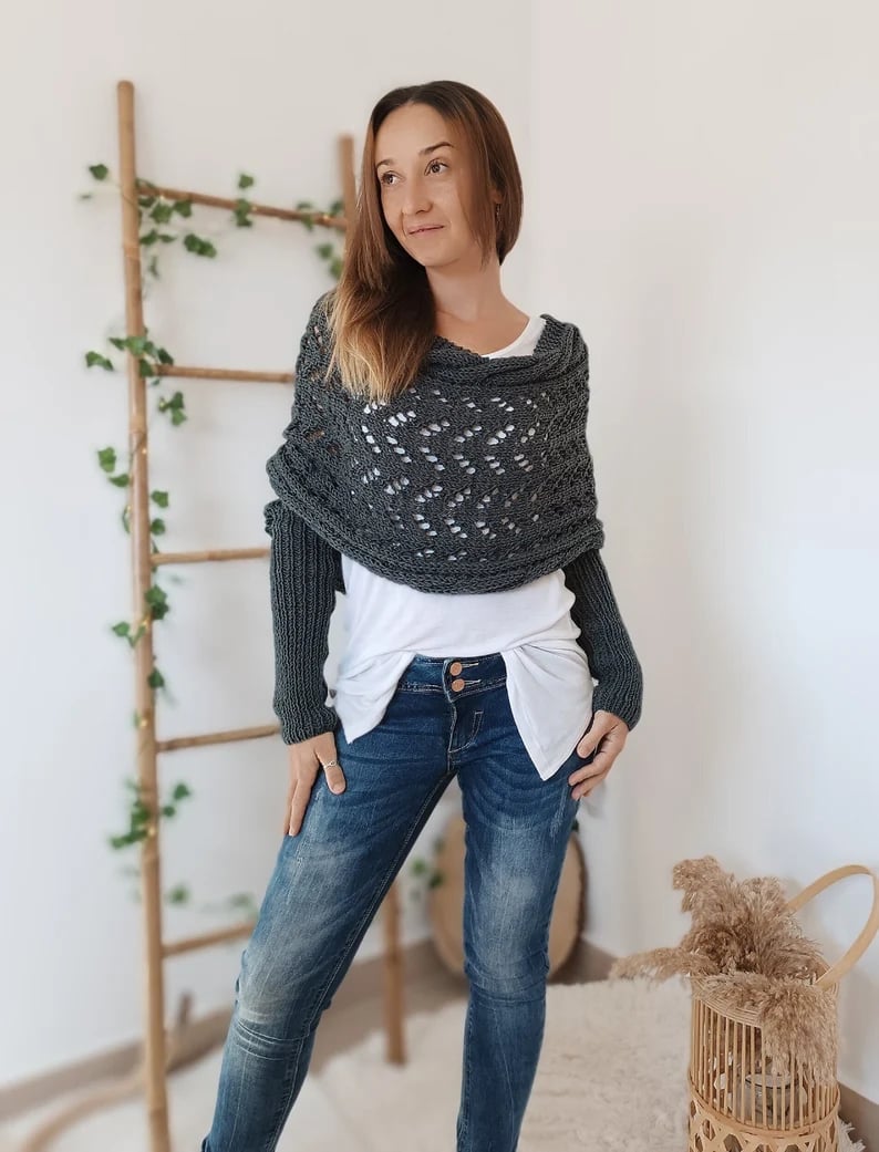 Damen Schal Gewebt Eleganter Überwurf aus Hochwertigem Material