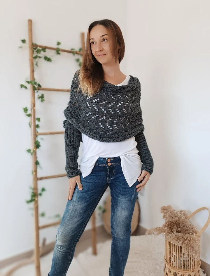 Damen Schal Gewebt Eleganter Überwurf aus Hochwertigem Material