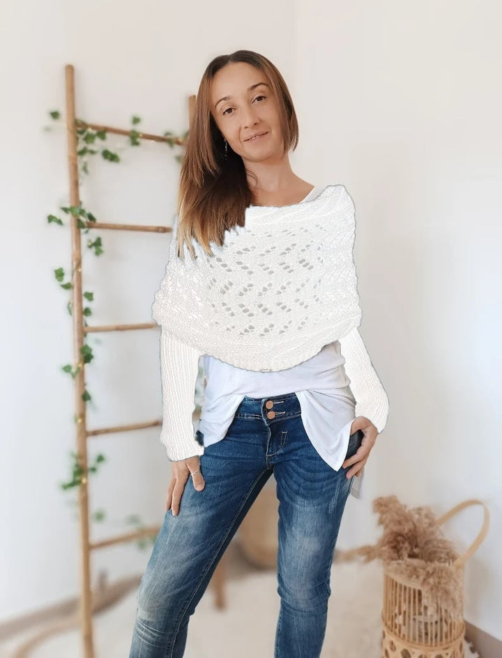 Damen Schal Gewebt Eleganter Überwurf aus Hochwertigem Material