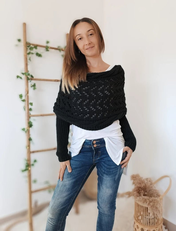 Damen Schal Gewebt Eleganter Überwurf aus Hochwertigem Material