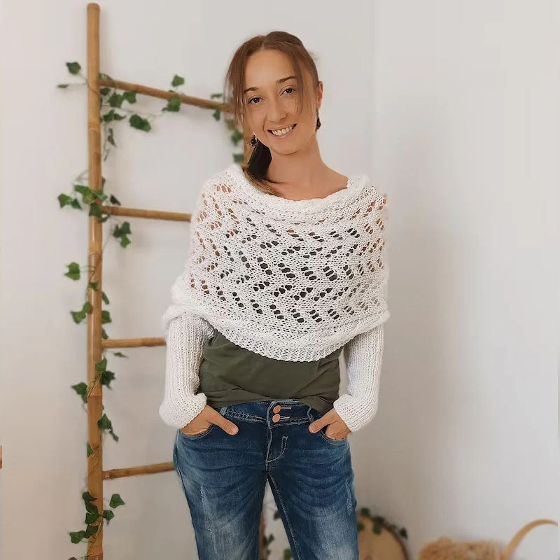 Damen Schal Gewebt Eleganter Überwurf aus Hochwertigem Material