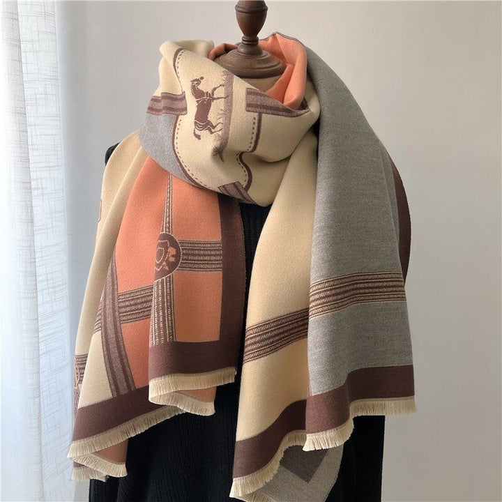 Damen Schal Mehrfarbig Oversize Elegantes Design