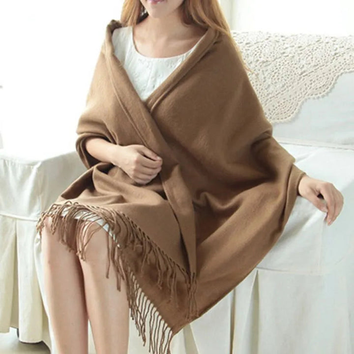 Damen Schal Wolle Rautenmuster Elegant