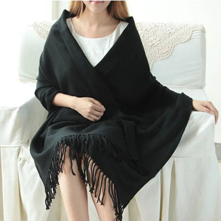 Damen Schal Wolle Rautenmuster Elegant