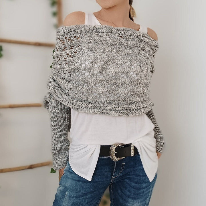 Damen Schal mit Ärmeln Geflochtenes Design