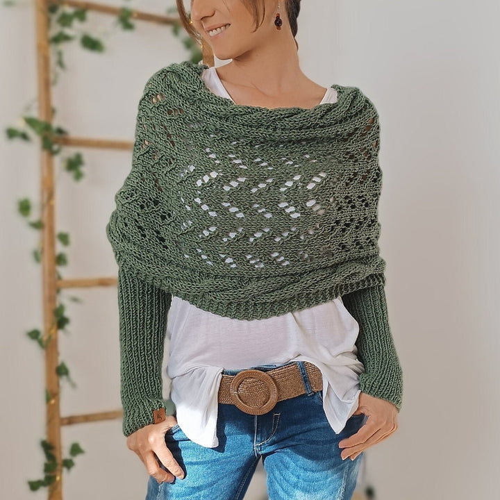 Damen Schal mit Ärmeln Geflochtenes Design