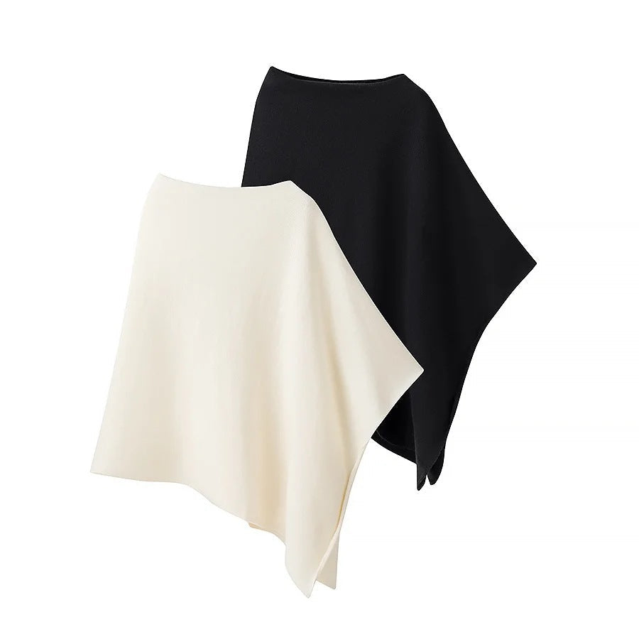 Damen Schalponcho Wolle Elastisch