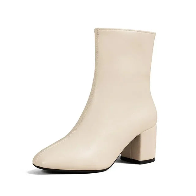Damen Schuhe Mittelhoher Absatz Mit Seitlichem Reißverschluss Spitze Form Elegant