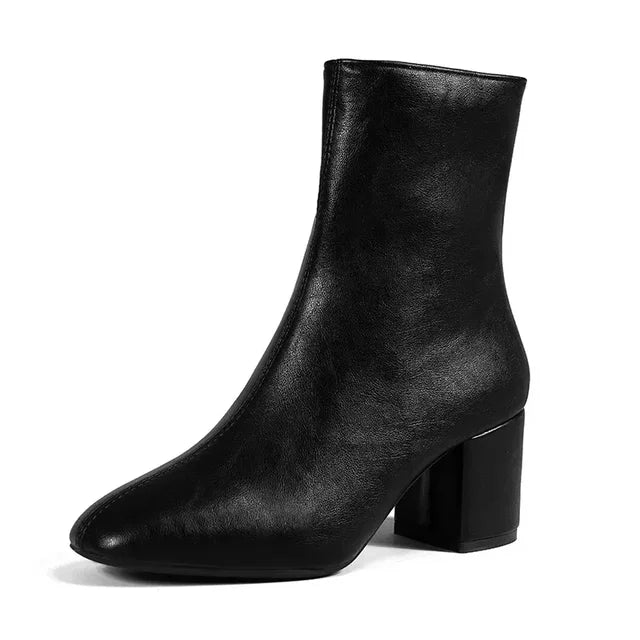 Damen Schuhe Mittelhoher Absatz Mit Seitlichem Reißverschluss Spitze Form Elegant