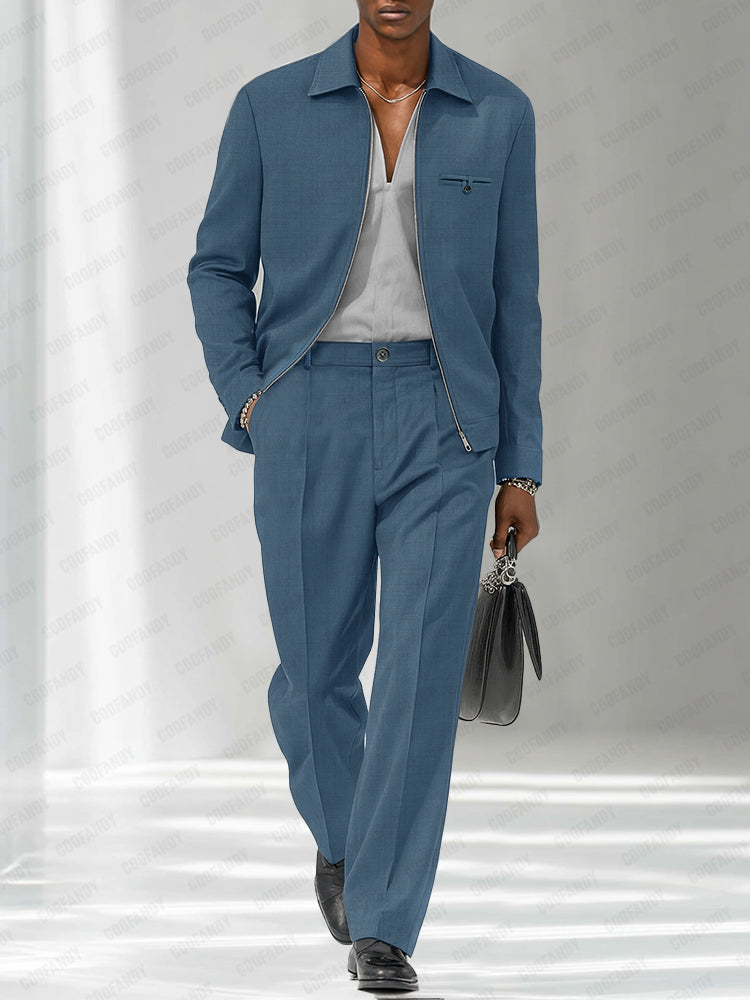 Damen Set Jacke und Hose Aus Leichtem Stoff Modern Stil 1