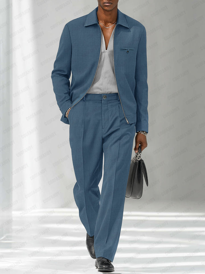 Damen Set Jacke und Hose Aus Leichtem Stoff Modern Stil 1