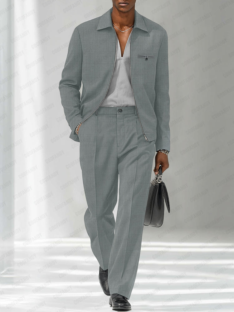 Damen Set Jacke und Hose Aus Leichtem Stoff Modern Stil 2