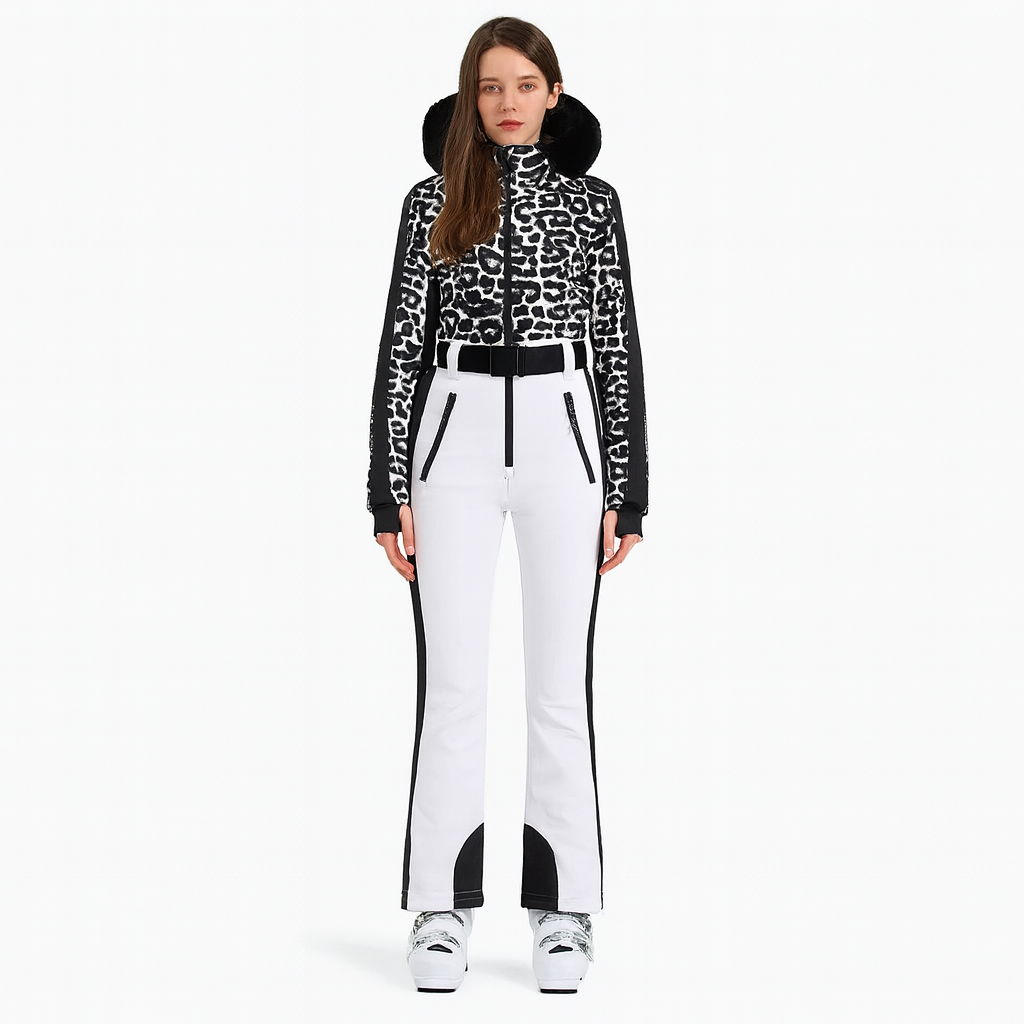 Damen Skianzug Thermo Atmungsaktiv Mit Elegantem Pelzkragen 3