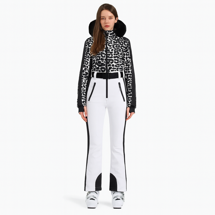 Damen Skianzug Thermo Atmungsaktiv Mit Elegantem Pelzkragen 3