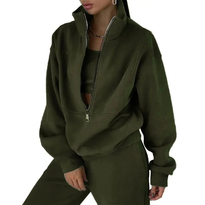 Women's Sport Set Cotton Blend Casual Sweatshirt and Pants