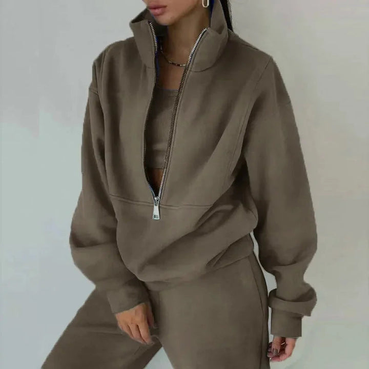 Women's Sport Set Cotton Blend Casual Sweatshirt and Pants