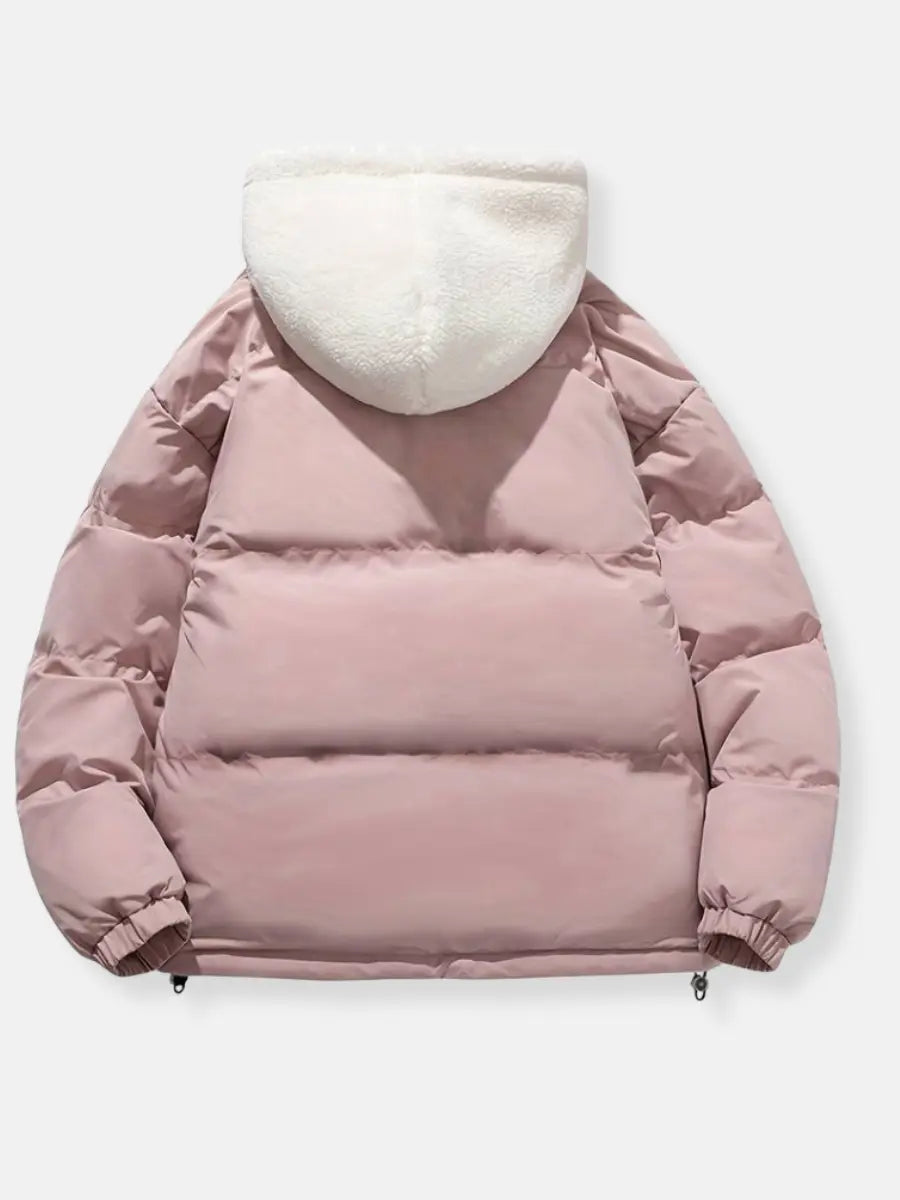 Damen Steppjacke mit Fleece Futter und Verstellbarer Kapuze