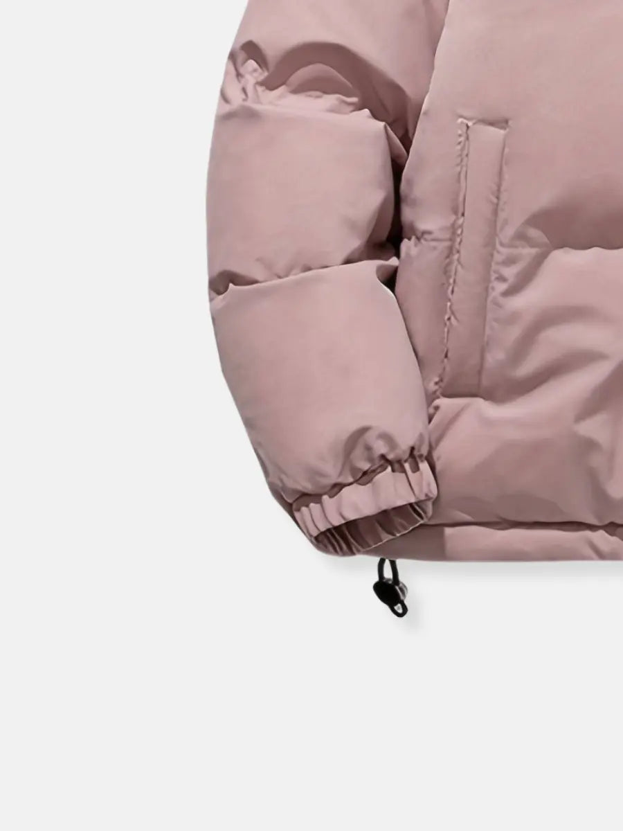 Damen Steppjacke mit Fleece Futter und Verstellbarer Kapuze