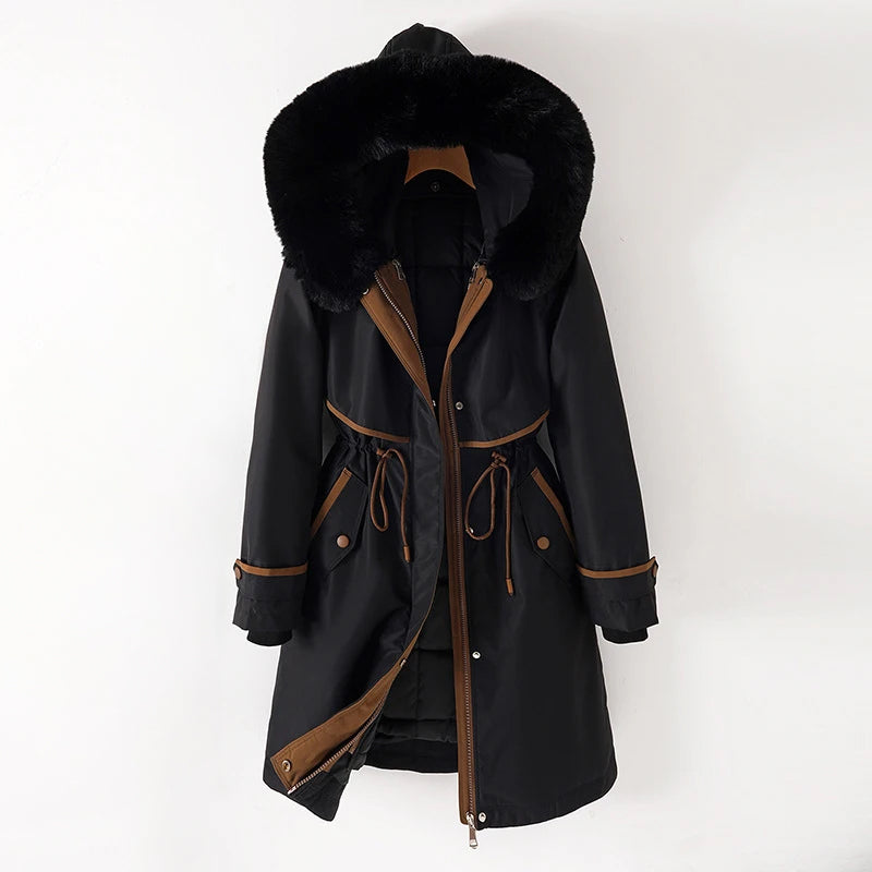 Women's quilted jacket with hood High-quality quilted fabric Casual