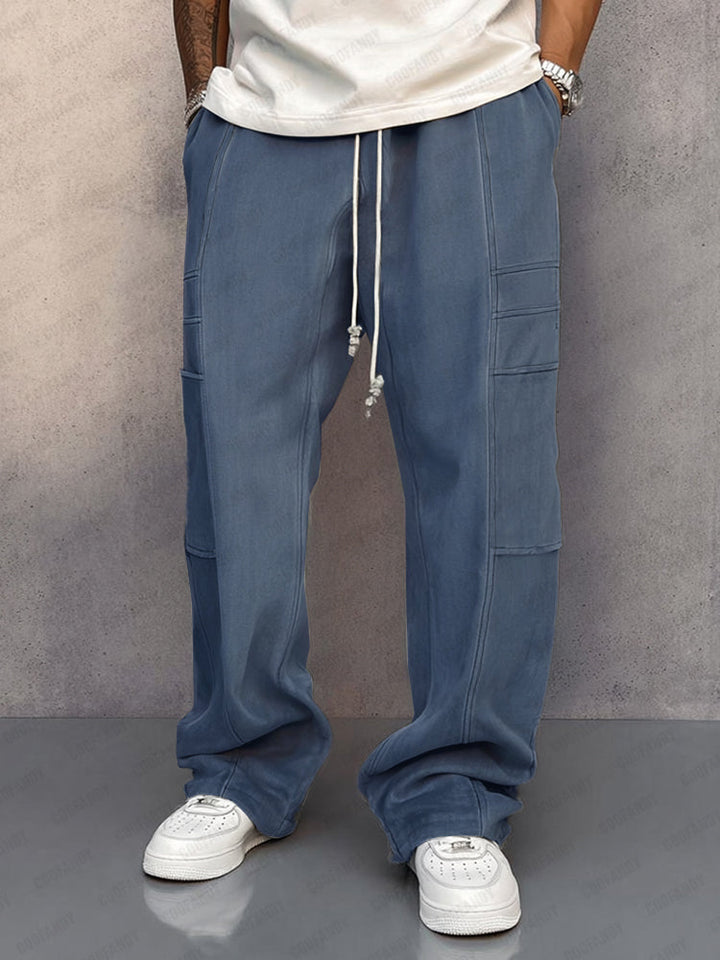 Damen Stoffhose Lässig Mit Elastischem Bund und Seitentaschen 0