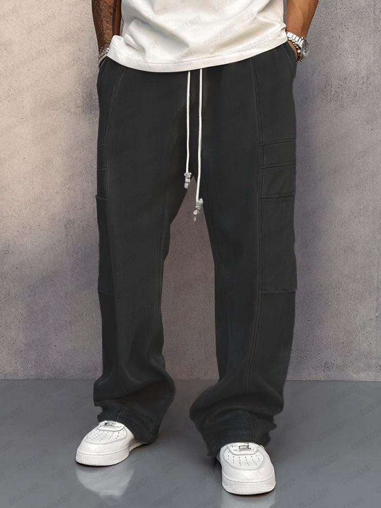 Damen Stoffhose Lässig Mit Elastischem Bund und Seitentaschen 3