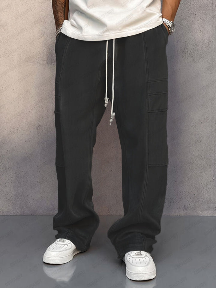 Damen Stoffhose Lässig Mit Elastischem Bund und Seitentaschen 3