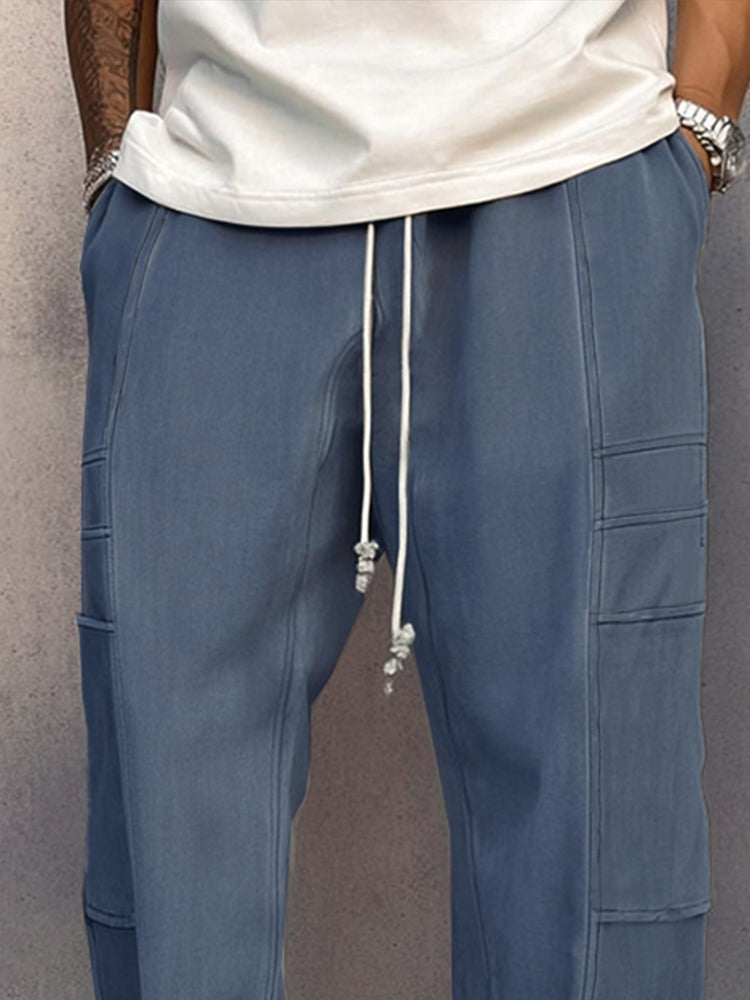 Damen Stoffhose Lässig Mit Elastischem Bund und Seitentaschen 4