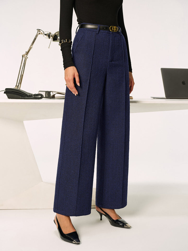 Damen Tweedhose – Stoffhose Elegant, Gerade Beine, Mittlere Taille