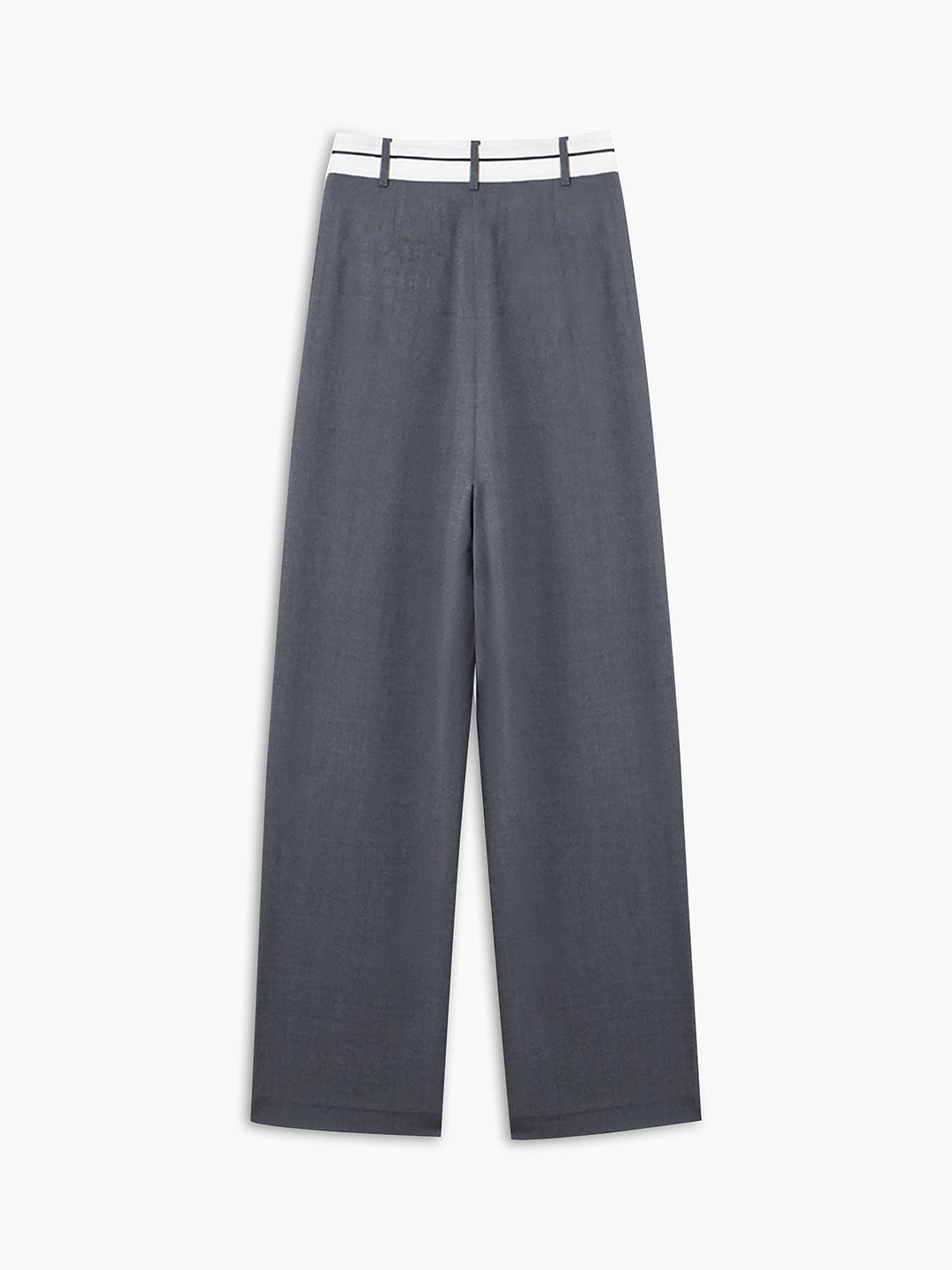 Women's fabric pants wide leg with asymmetrical waistband