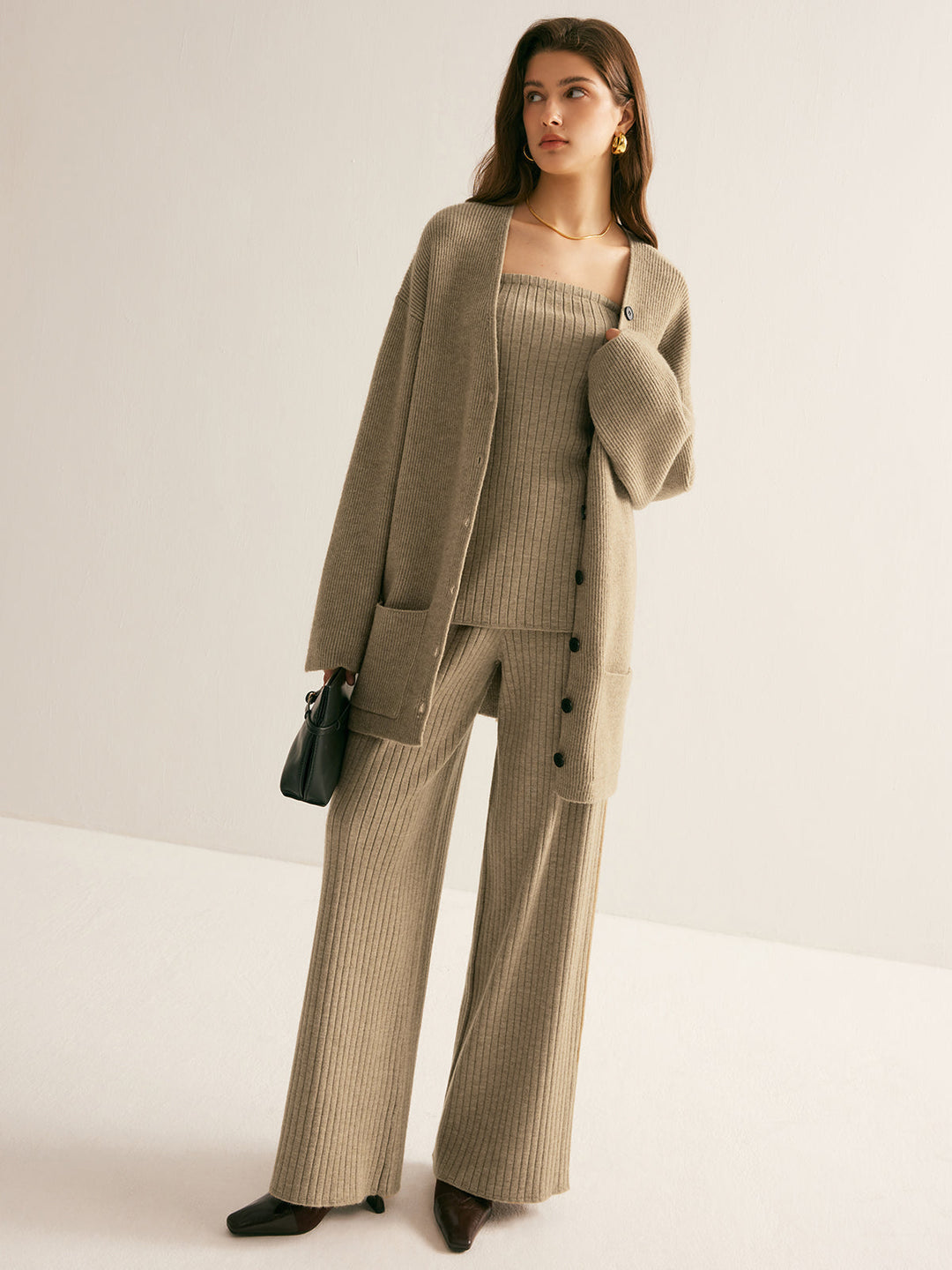 Damen Strickjacke Klassisch Elegante Cardigan