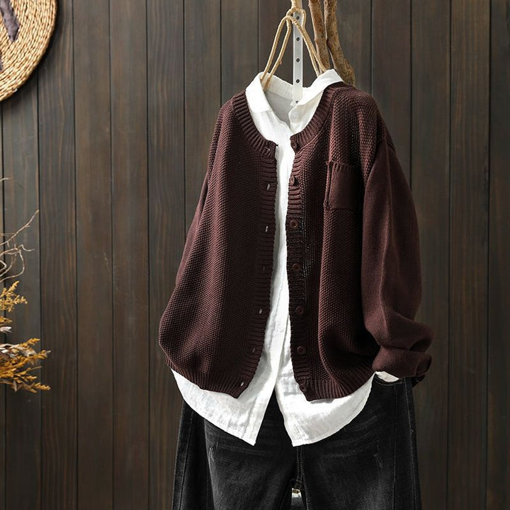 Damen Strickjacke Baumwolle Übergröße Komfortabel und Lässig