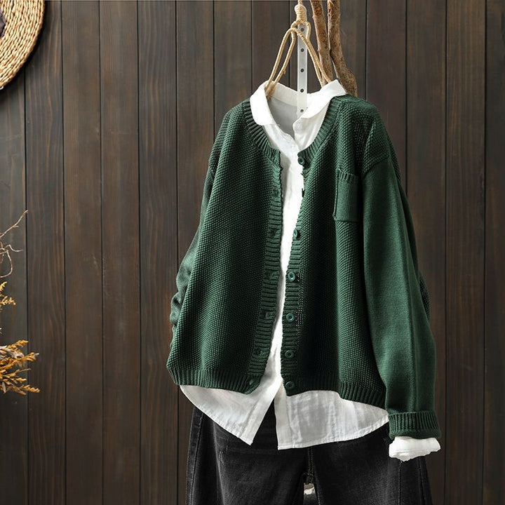 Damen Strickjacke Baumwolle Übergröße Komfortabel und Lässig