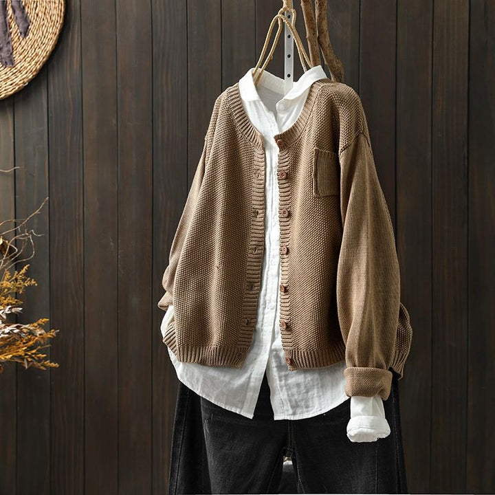 Damen Strickjacke Baumwolle Übergröße Komfortabel und Lässig