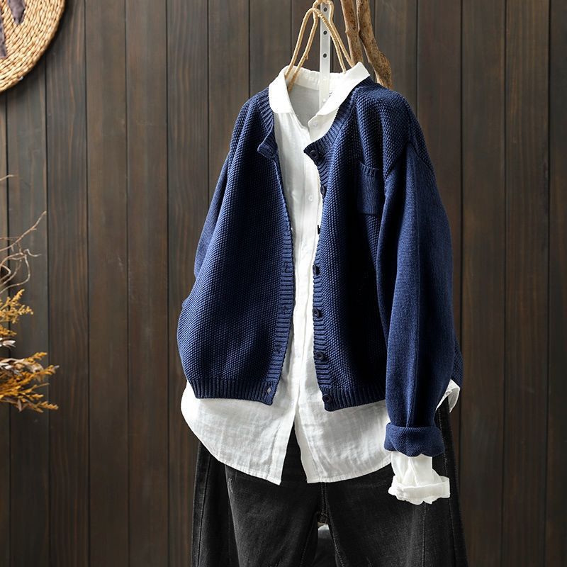 Damen Strickjacke Baumwolle Übergröße Komfortabel und Lässig
