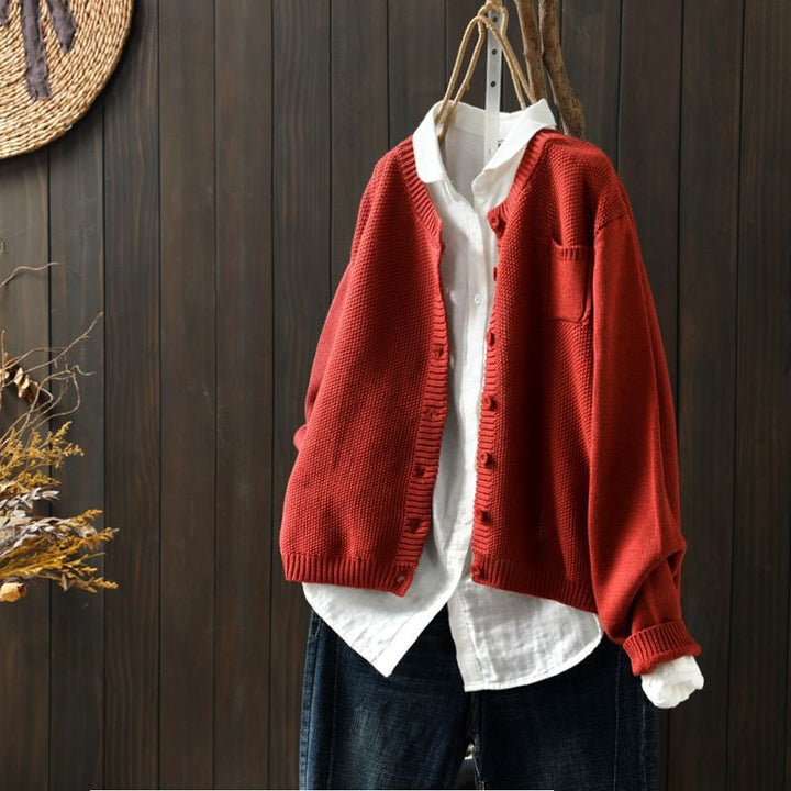 Damen Strickjacke Baumwolle Übergröße Komfortabel und Lässig