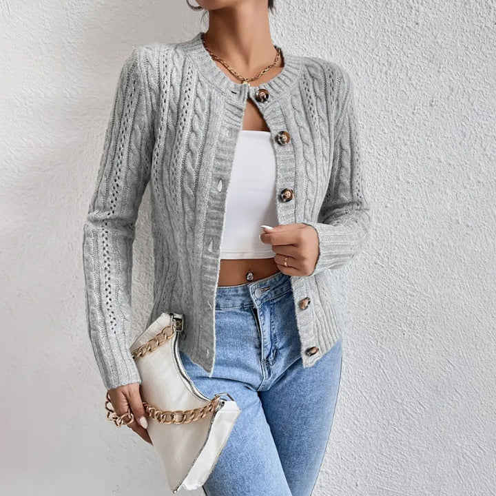 Damen Strickjacke Langarm Weiches Strickmaterial Modisch