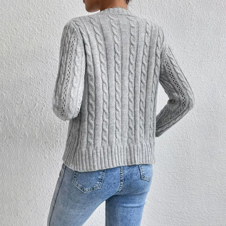 Damen Strickjacke Langarm Weiches Strickmaterial Modisch