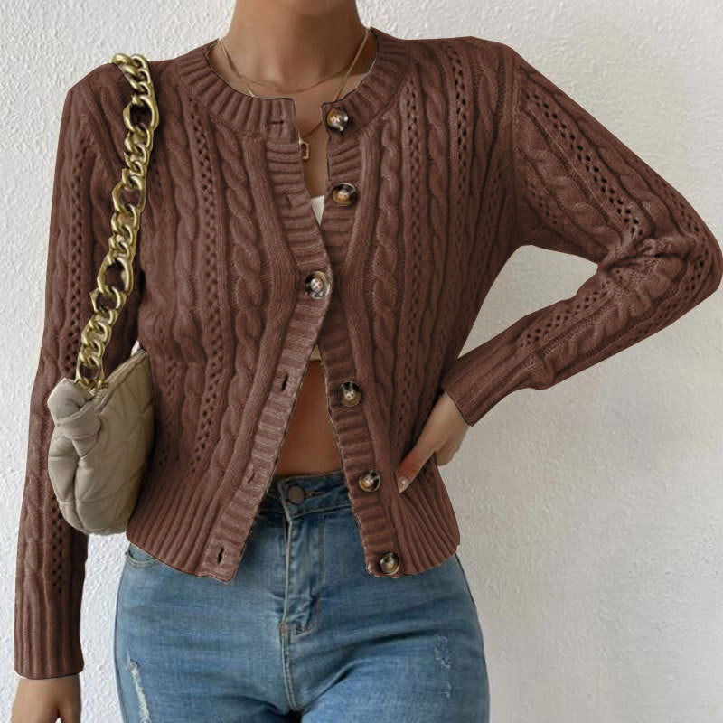 Damen Strickjacke Langarm Weiches Strickmaterial Modisch
