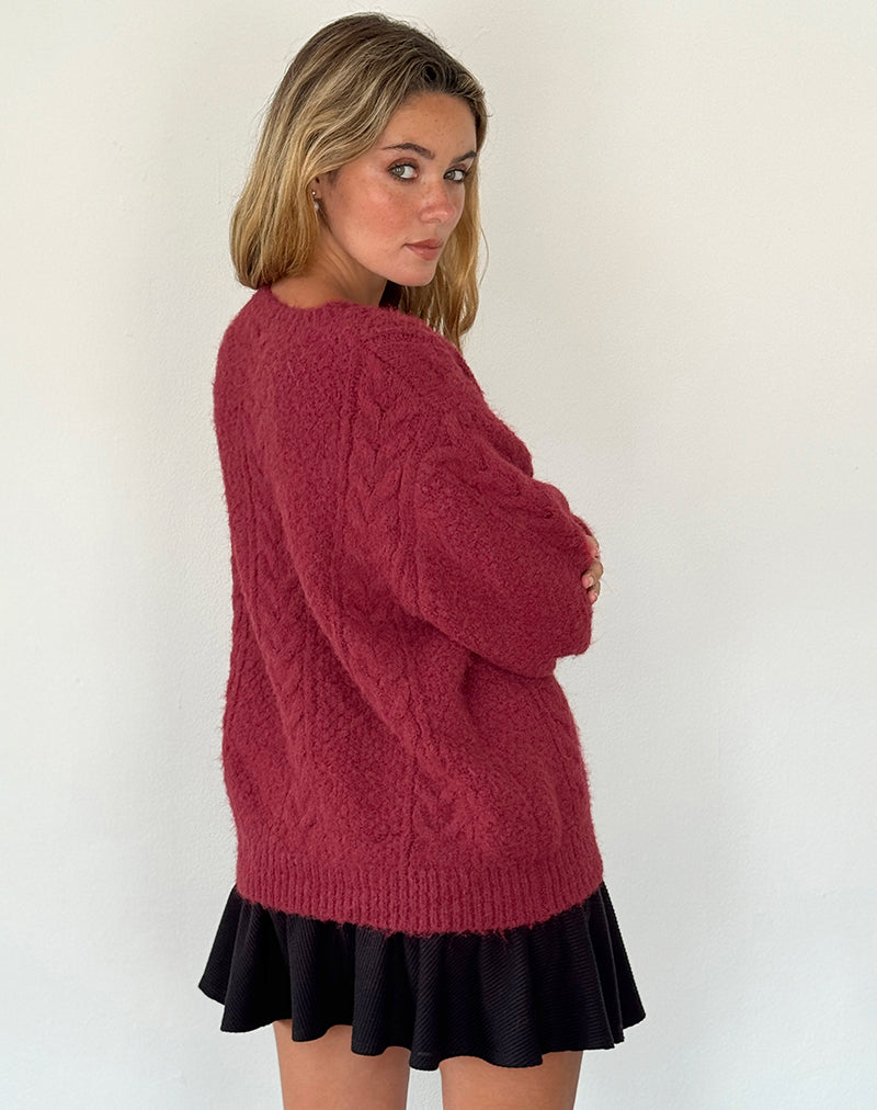 Damen Strickjacke Wolle Mit Perlenknoten Eleganter Stil