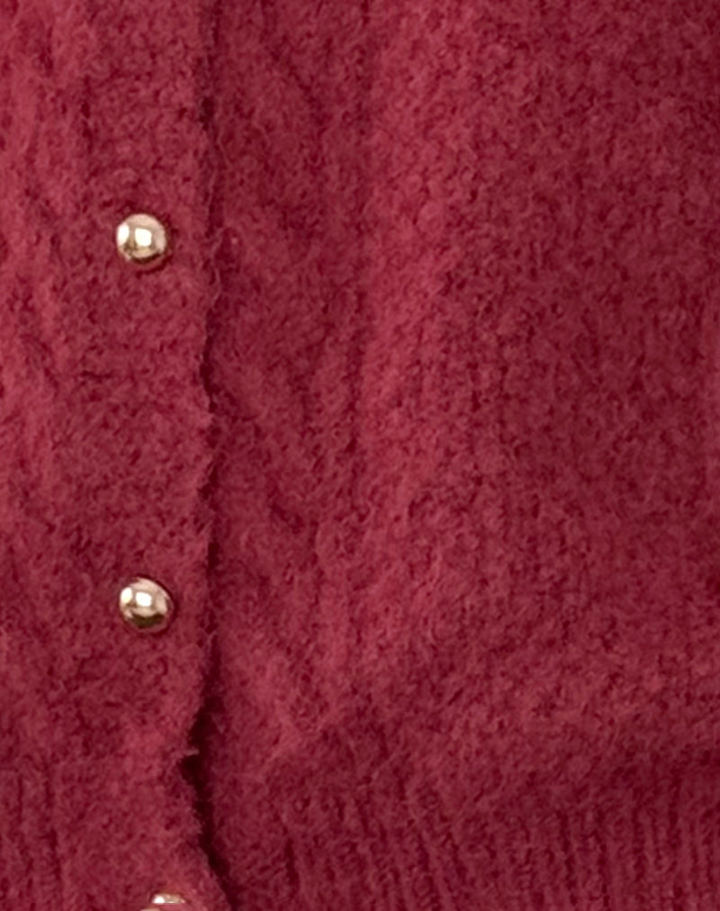 Damen Strickjacke Wolle Mit Perlenknoten Eleganter Stil