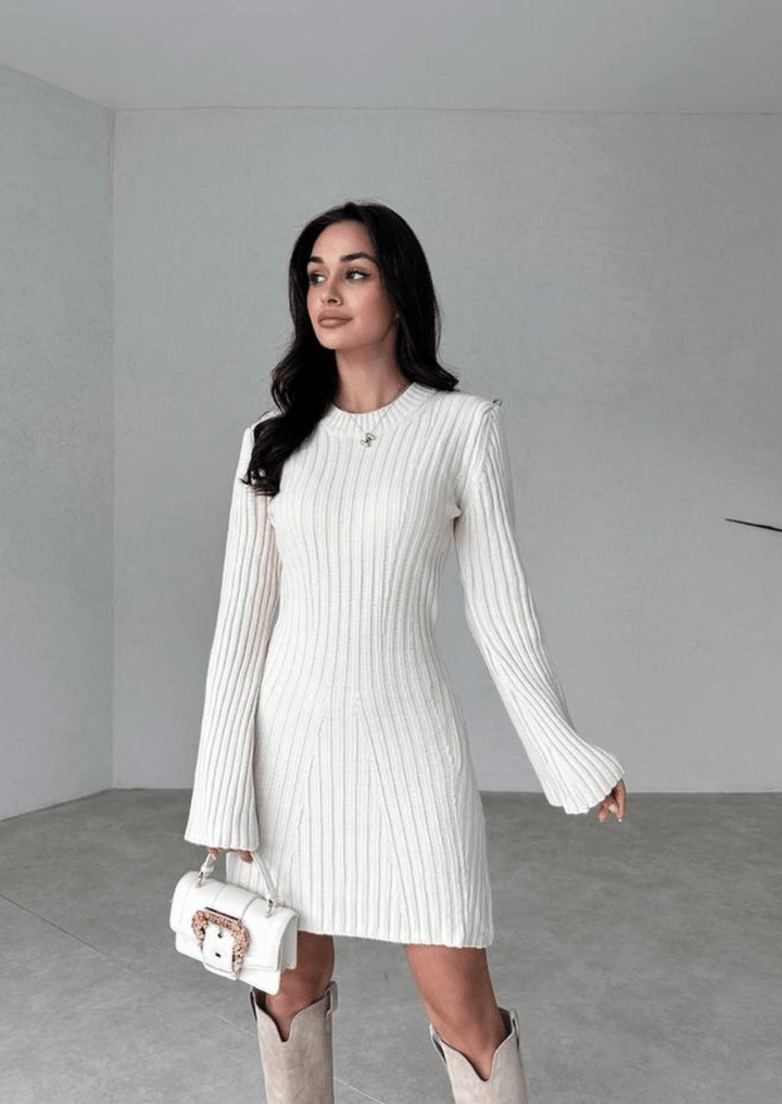 Damen Strickkleid Bequem Elegant Warmes Design