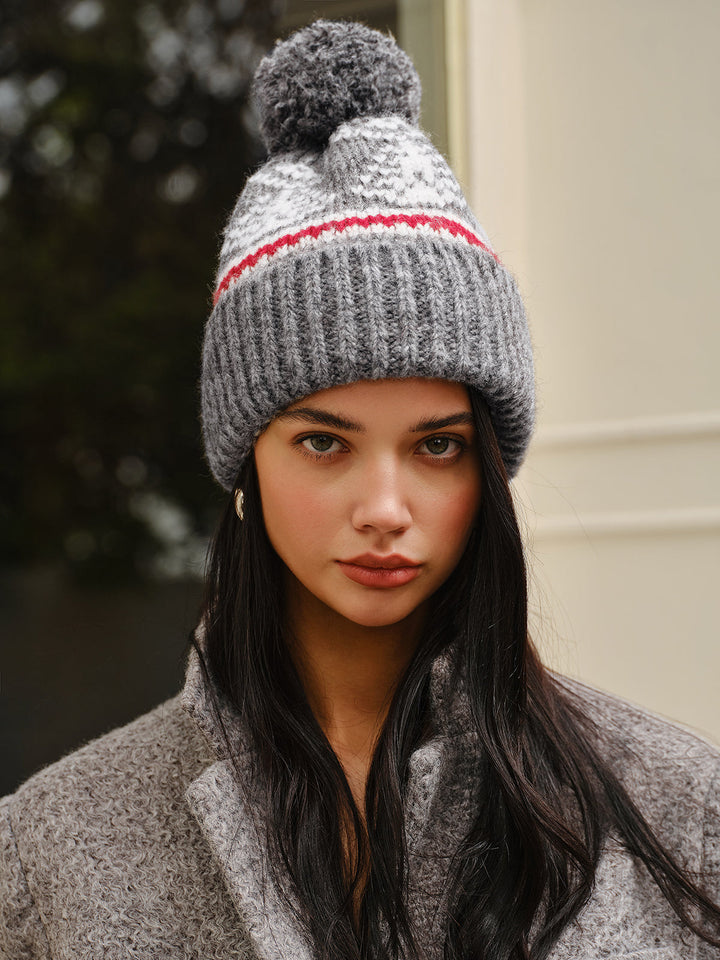 Damen Strickmütze Warm aus Wolle – Modische Wintermütze für Alltag und Freizeit
