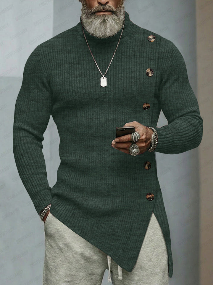 Damen Strickoberteil Elastisch Asymmetrisch Casual mit Rollkragen 5