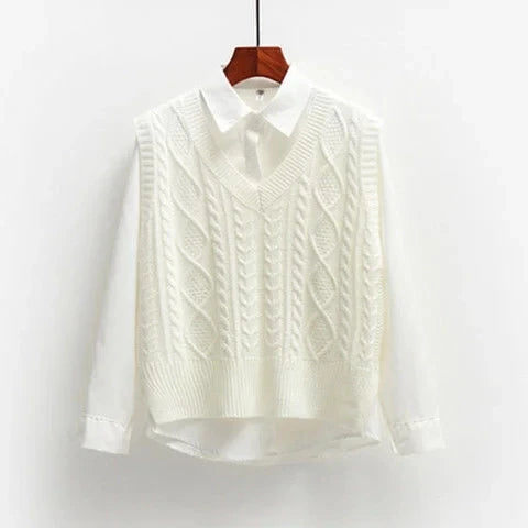 Gilet en tricot pour femmes en coton sans manches gilets longs en tricot